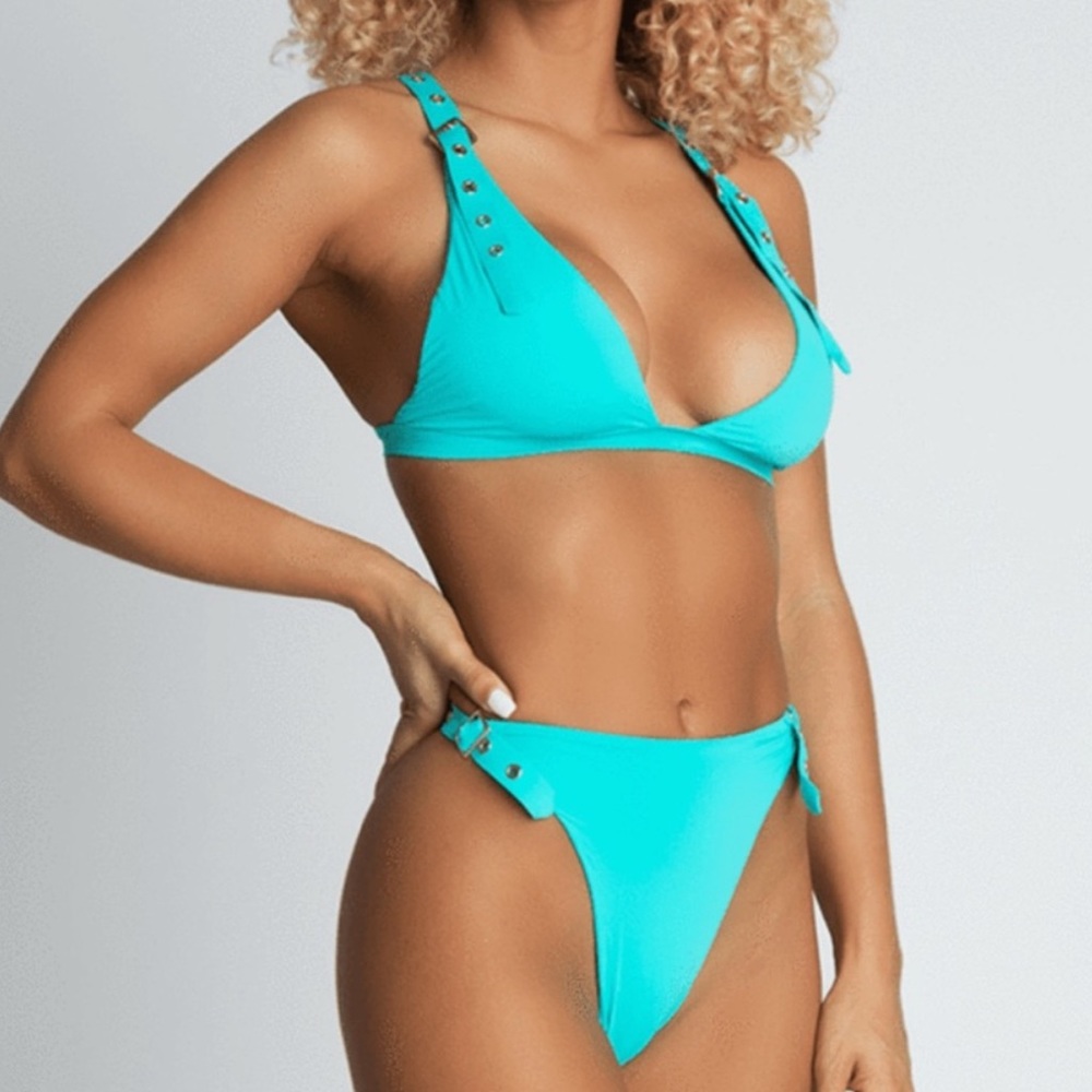 Meshki Buckle Detail High Leg Bikini
